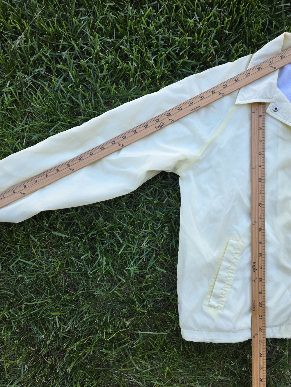 Vintage Village Golf Coach Jacket Yellow Snap Front Windbreaker - Picture 10 of 10